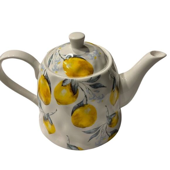 Four Piece Lemon patten Coffee/Tea pot with lid, sugar holder, creamer & platter - Picture 2 of 7